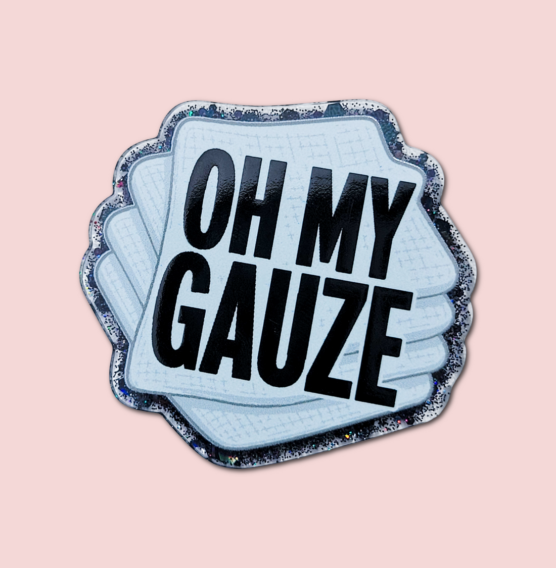 Oh My Gauze interchangeable medical badge topper by Cherry Bomb Creations
