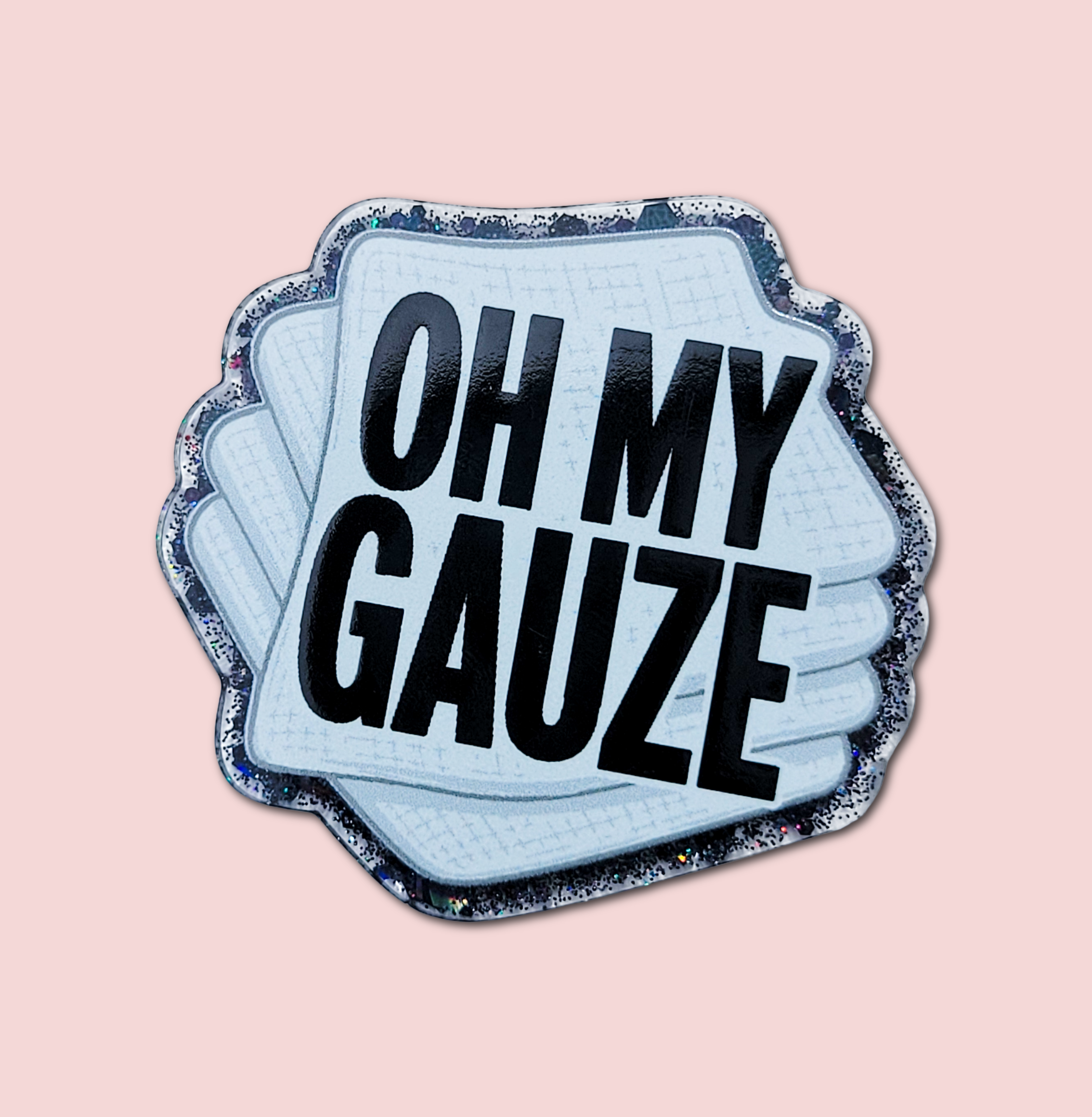 Oh My Gauze interchangeable medical badge topper by Cherry Bomb Creations