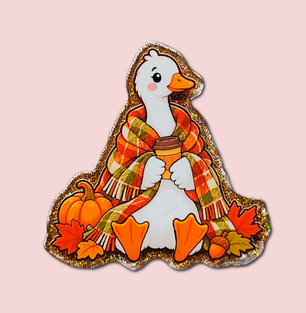 Cozy Fall Goose Interchangeable Badge Topper
