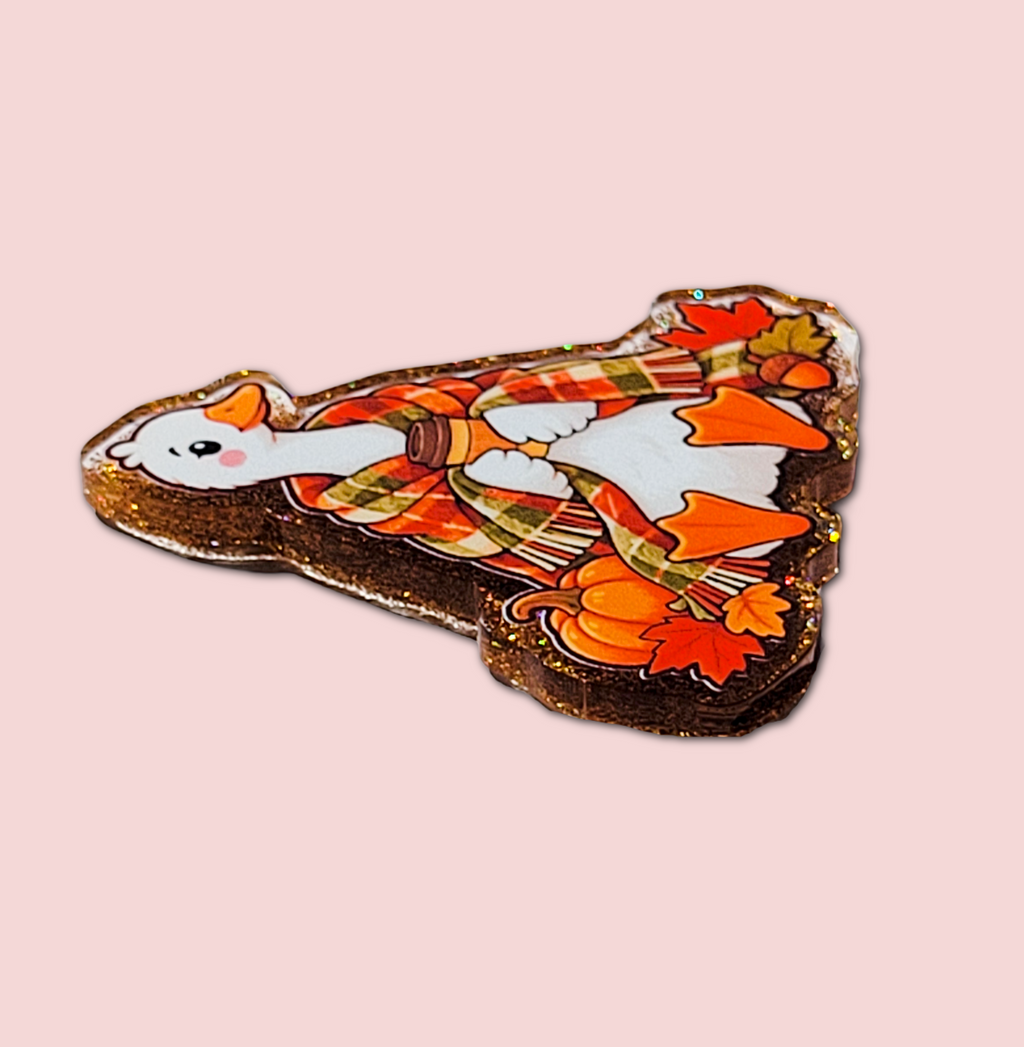 Cozy Fall Goose Interchangeable Badge Topper
