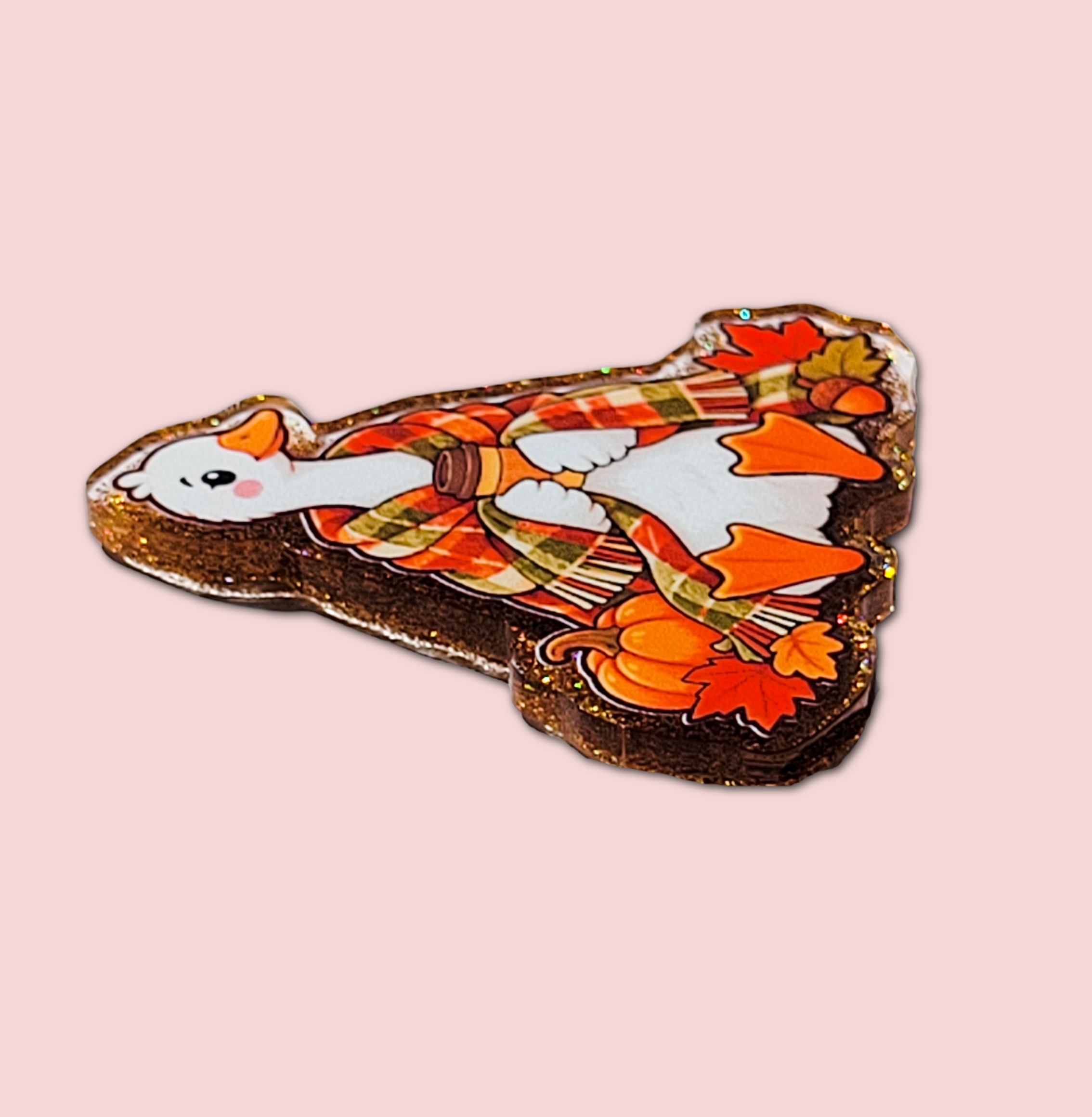 Cozy Fall Goose Interchangeable Badge Topper