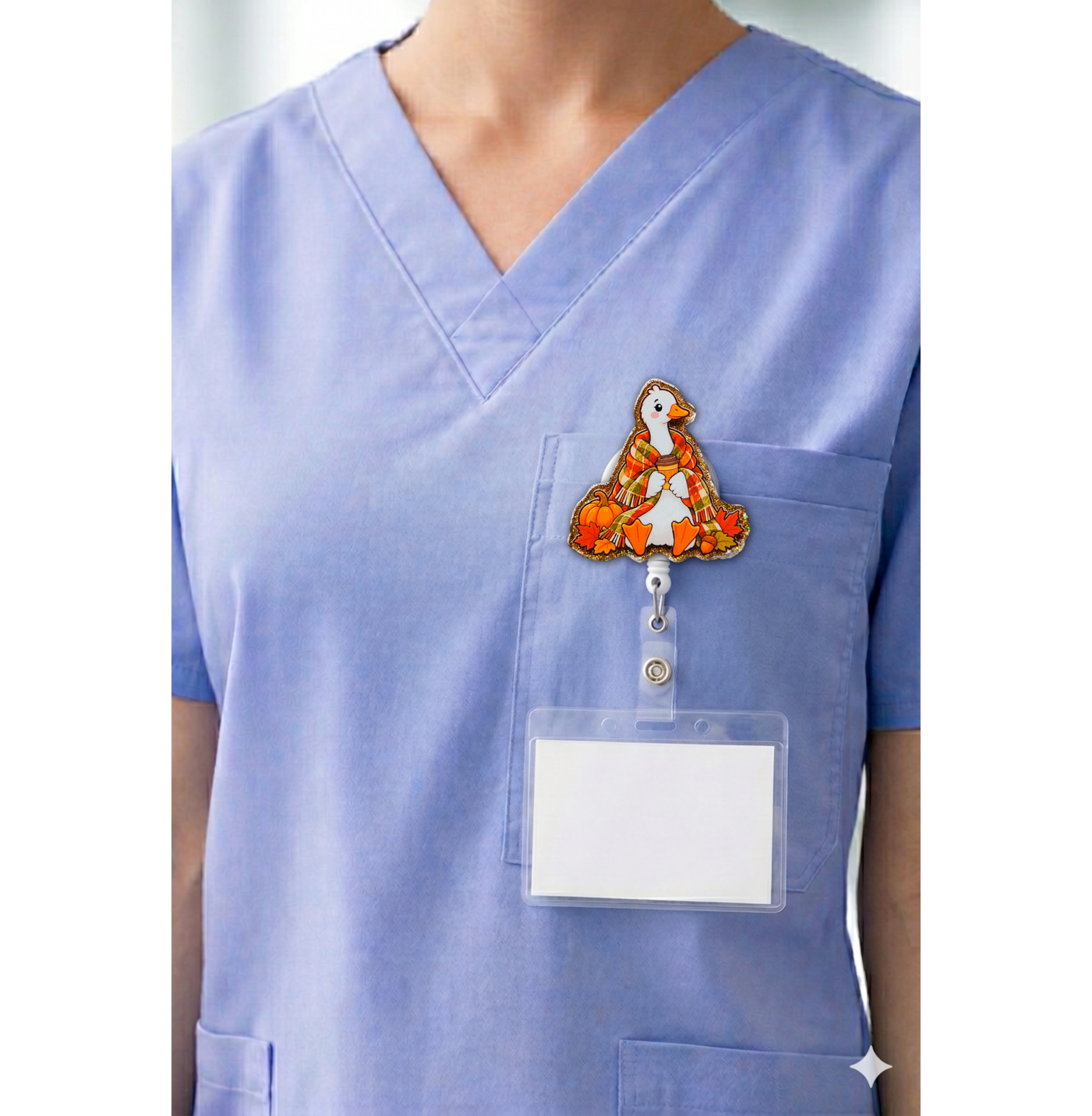 Cozy Fall Goose Interchangeable Badge Topper