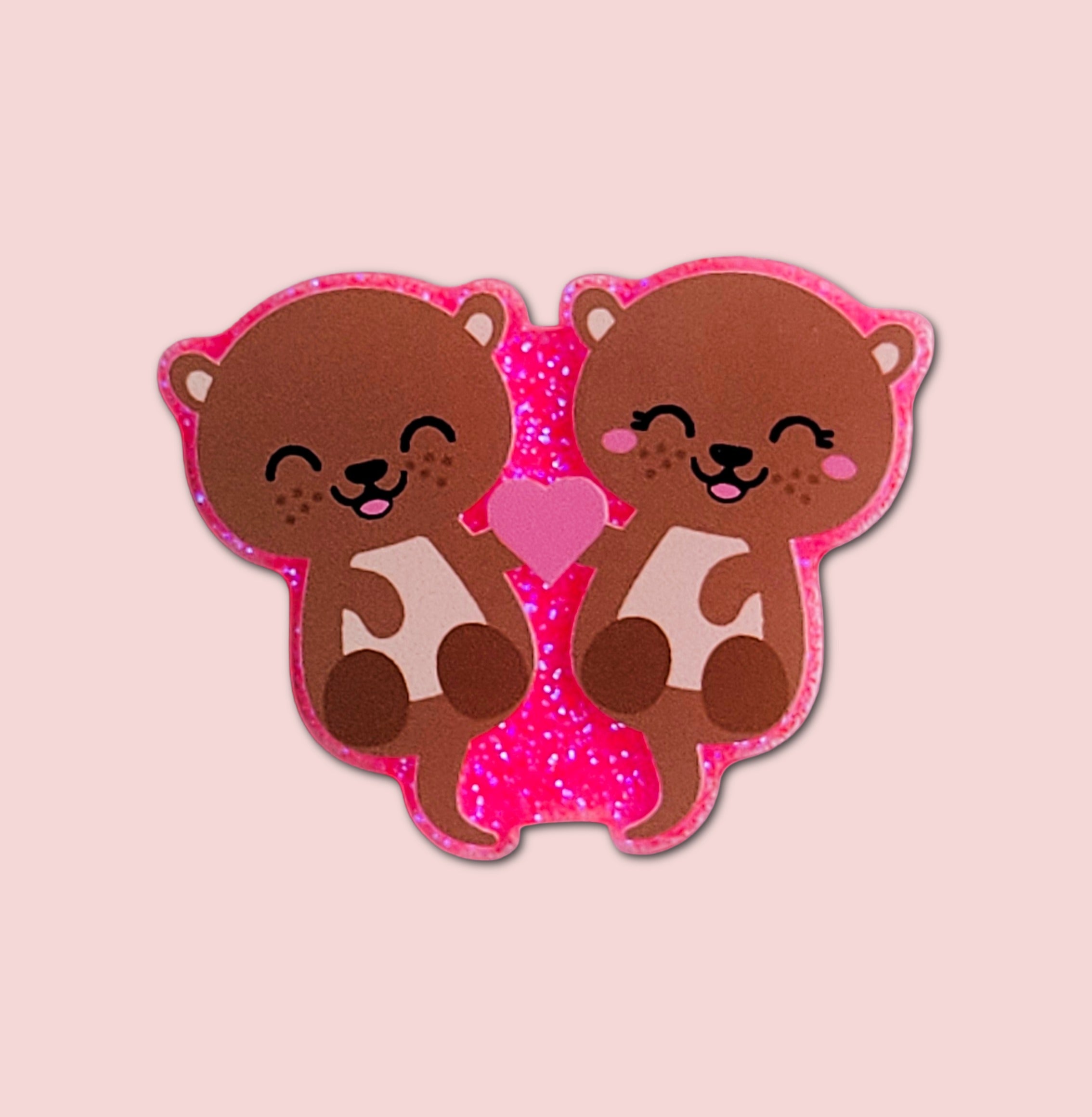 Two Otters With Heart