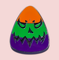 Scary Candy Corn interchangeable Halloween badge topper front view