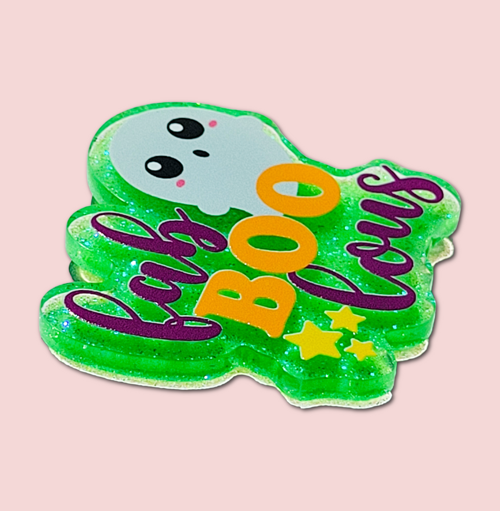 Fab-BOO-Lous ghost interchangeable badge topper product view
