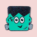 Frankenstein interchangeable Halloween badge topper front view