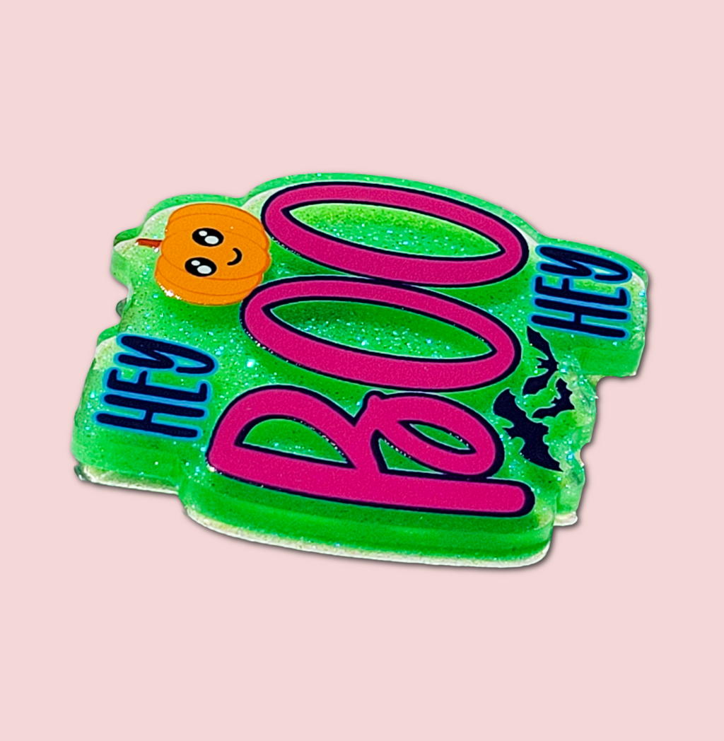 Hey Boo Hey ghost interchangeable badge topper product view